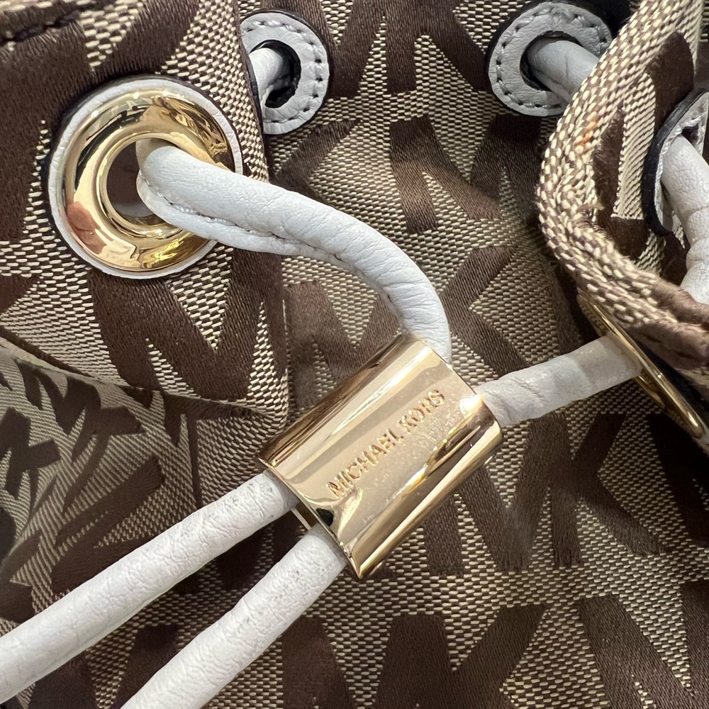 MICHAEL KORS Ludlow Shoulder Bag Signature Jacquard and Leather new with tags - Picture 6 of 16